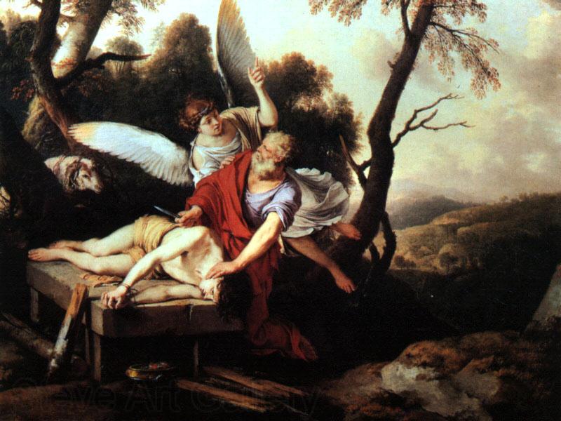 LA HIRE, Laurent de Abraham Sacrificing Isaac g Norge oil painting art